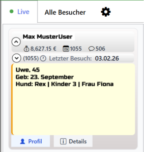 User Karte im Assistenten